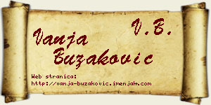 Vanja Buzaković vizit kartica